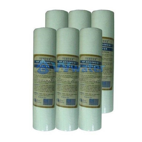 6 Pcs Vertex 5 Micron Sediment Water Filter Cartridge